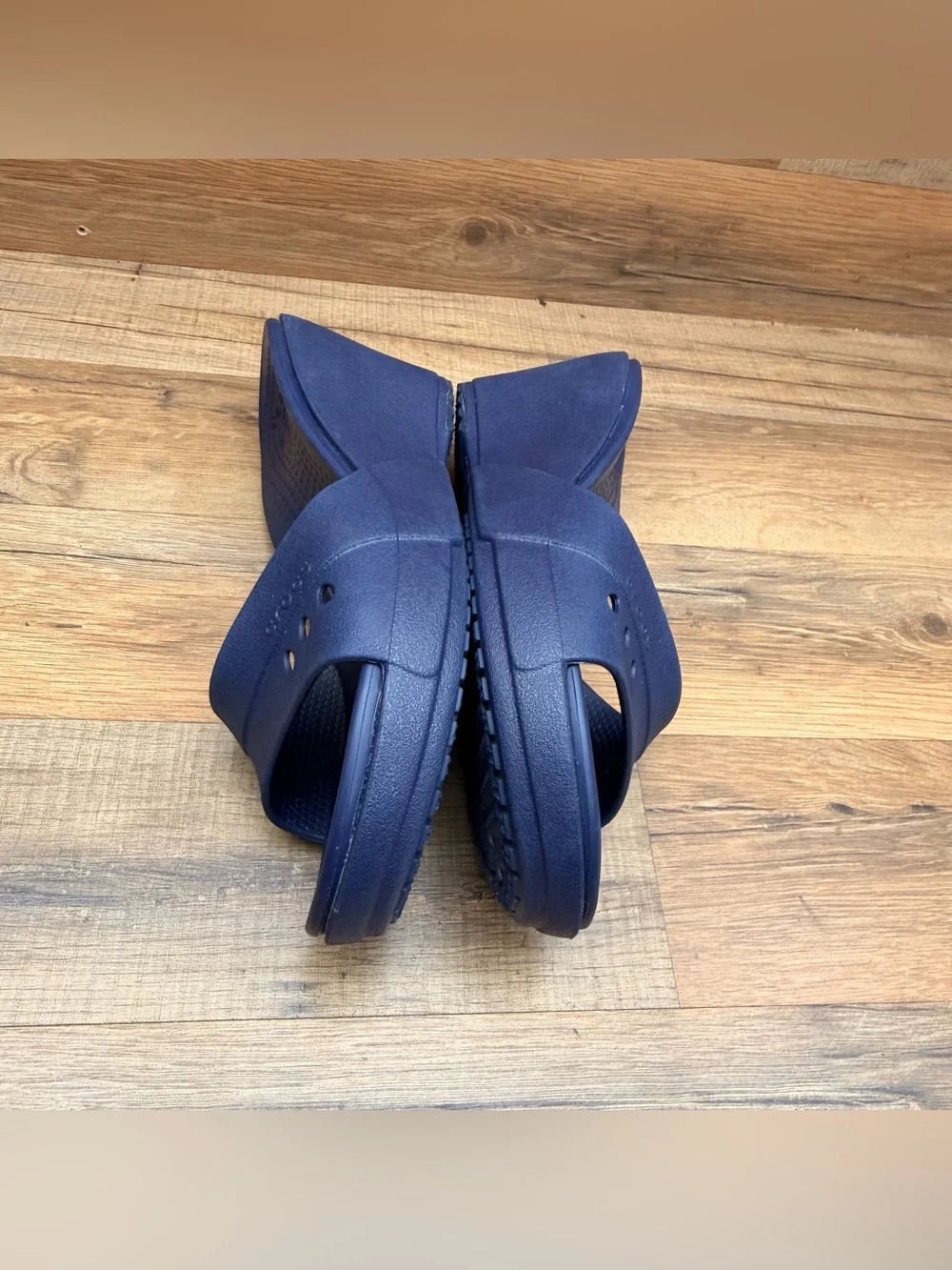 Crocs Women's size 9 Blue Wedge Slide Sandals